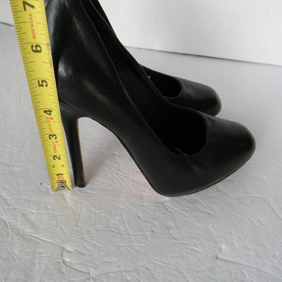 DOLCE VITA BLACK LEATHER HIGH HEELS CLASSIC OFFICE SZ 7 - Picture 4 of 5